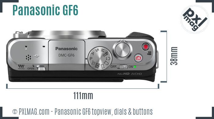 Panasonic Lumix DMC-GF6 topview buttons dials