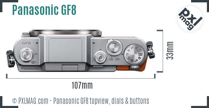 Panasonic Lumix DMC-GF8 topview buttons dials