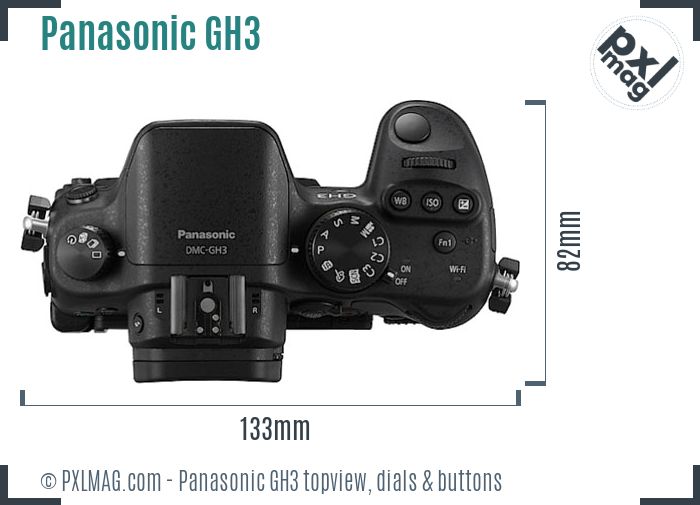 Panasonic Lumix DMC-GH3 topview buttons dials