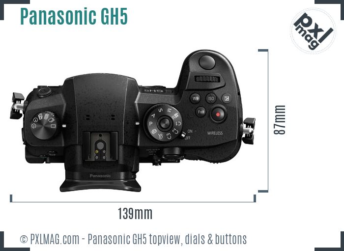 Panasonic Lumix DMC-GH5 topview buttons dials