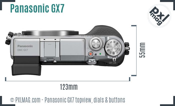 Panasonic Lumix DMC-GX7 topview buttons dials