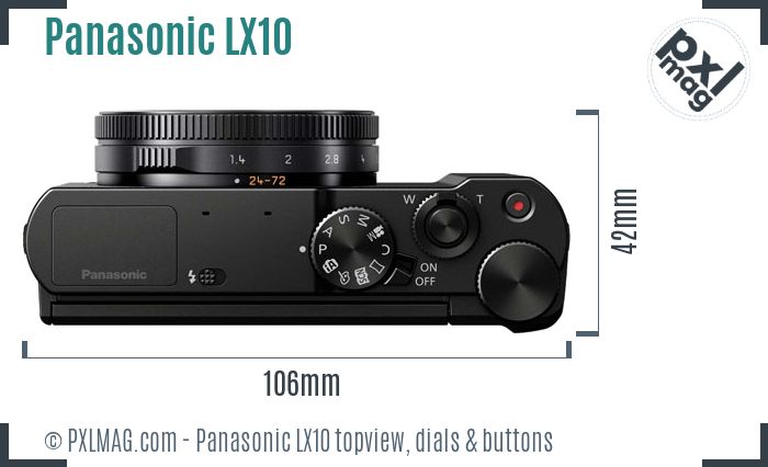 Panasonic Lumix DMC-LX10 topview buttons dials