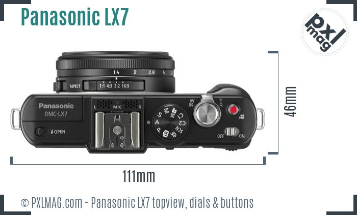 Panasonic Lumix DMC-LX7 topview buttons dials