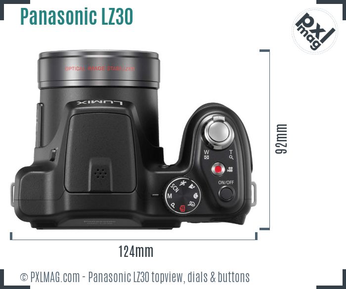 Panasonic Lumix DMC-LZ30 topview buttons dials