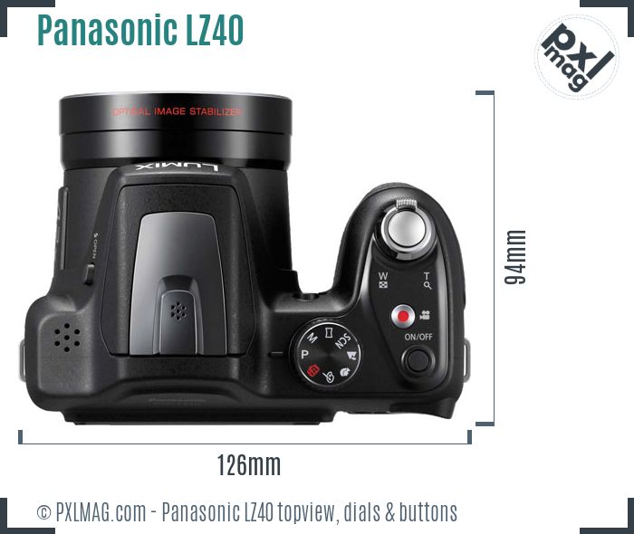Panasonic Lumix DMC-LZ40 topview buttons dials