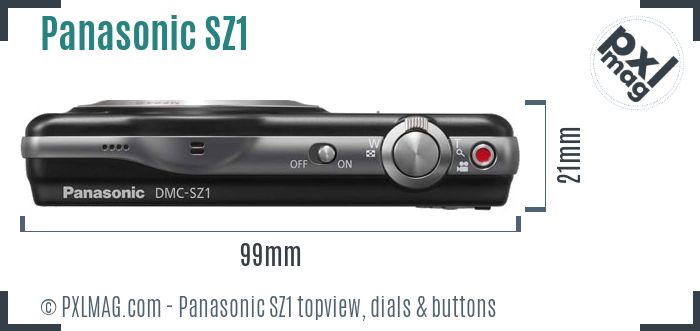 Panasonic Lumix DMC-SZ1 topview buttons dials