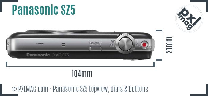 Panasonic Lumix DMC-SZ5 topview buttons dials