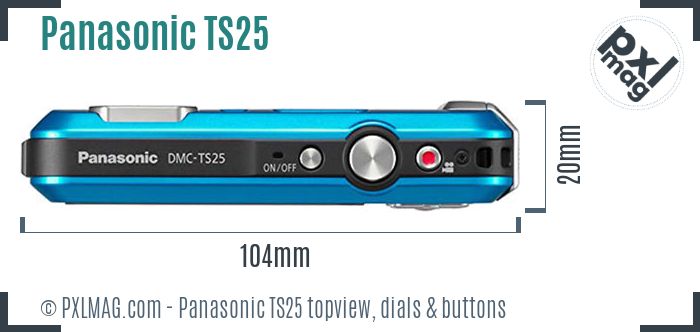 Panasonic Lumix DMC-TS25 topview buttons dials