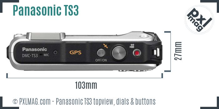 Panasonic Lumix DMC-TS3 topview buttons dials