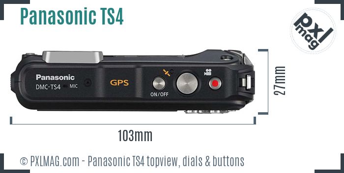 Panasonic Lumix DMC-TS4 topview buttons dials