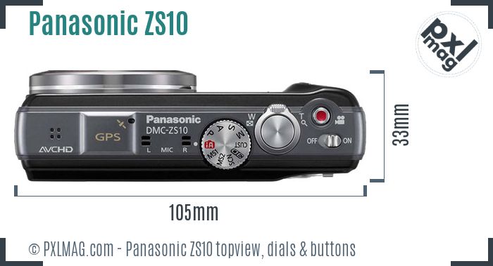 Panasonic Lumix DMC-ZS10 topview buttons dials