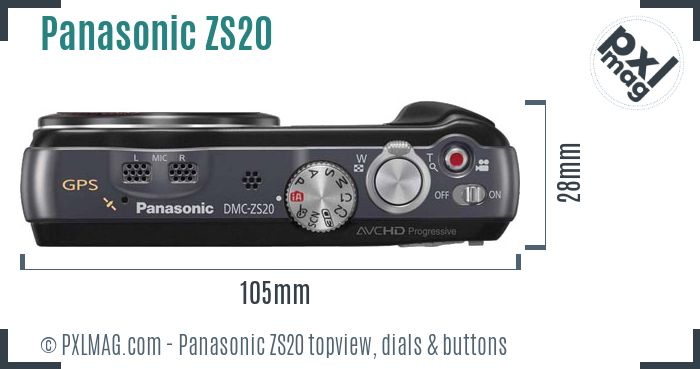 Panasonic Lumix DMC-ZS20 topview buttons dials