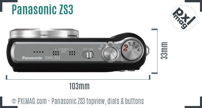 Panasonic Lumix DMC-ZS3 topview buttons dials