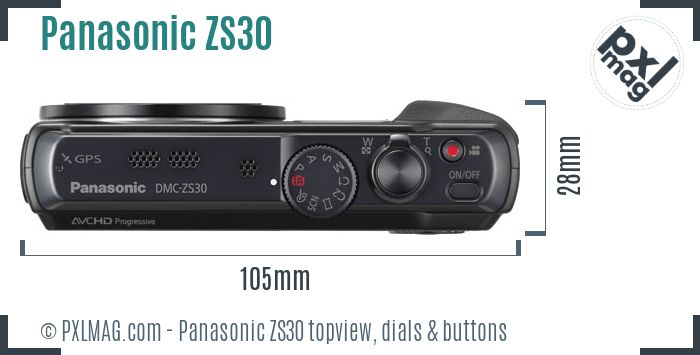 Panasonic Lumix DMC-ZS30 topview buttons dials