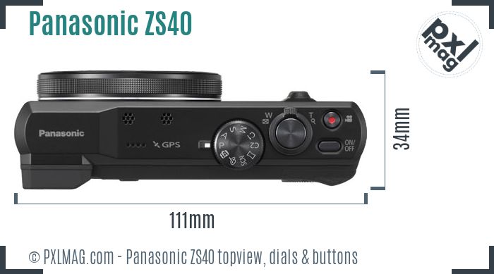 Panasonic Lumix DMC-ZS40 topview buttons dials