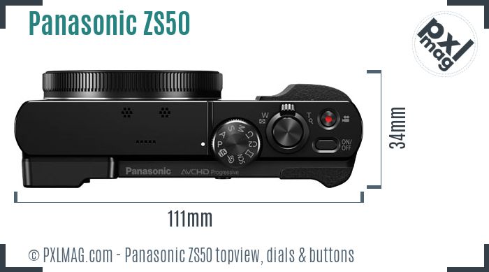 Panasonic Lumix DMC-ZS50 topview buttons dials