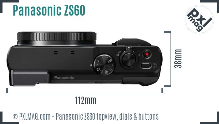 Panasonic Lumix DMC-ZS60 topview buttons dials