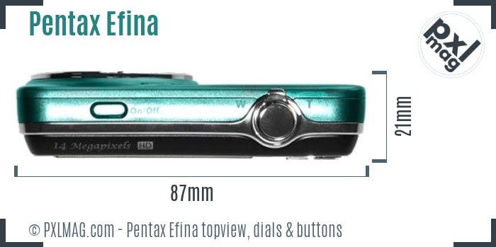 Pentax Efina topview buttons dials