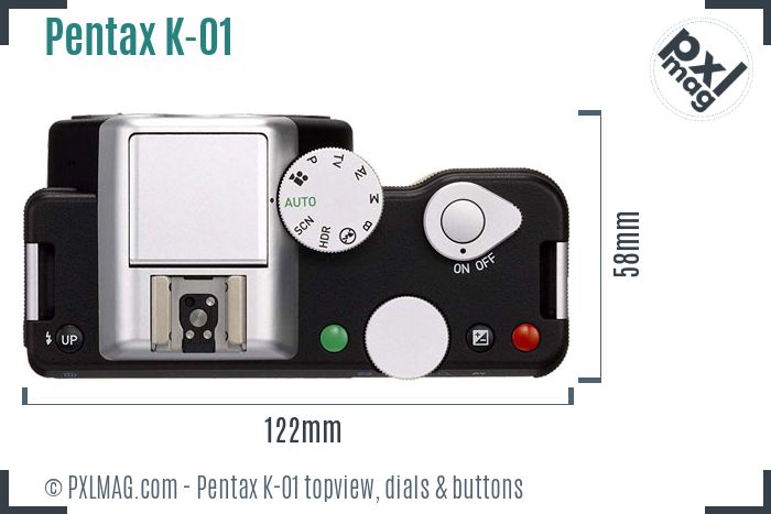 Pentax K-01 topview buttons dials