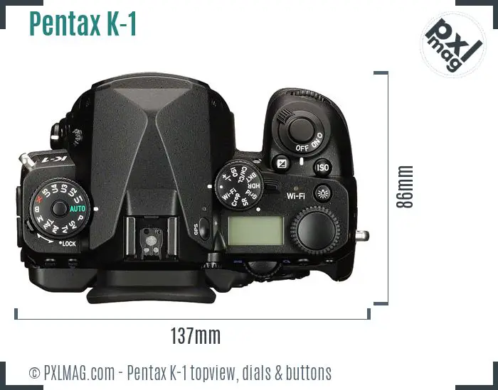 Pentax K-1 topview buttons dials