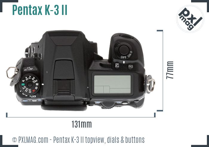 Pentax K-3 II topview buttons dials