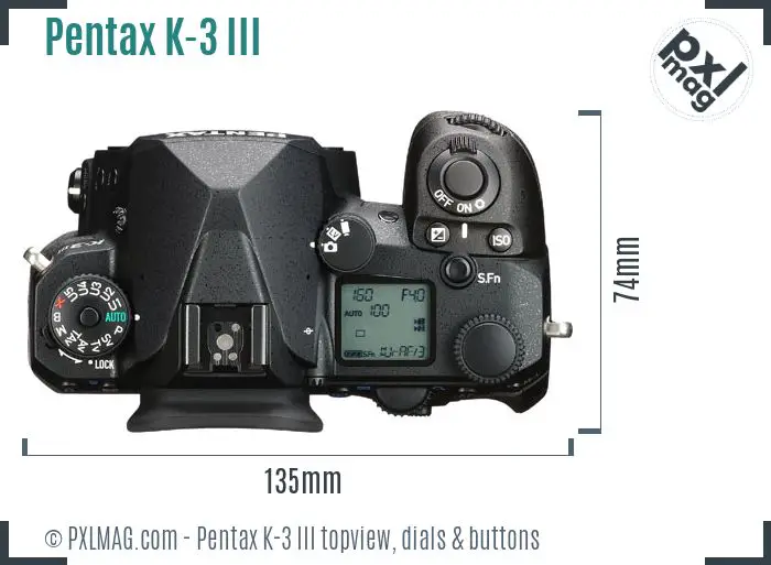 Pentax K-3 Mark III topview buttons dials