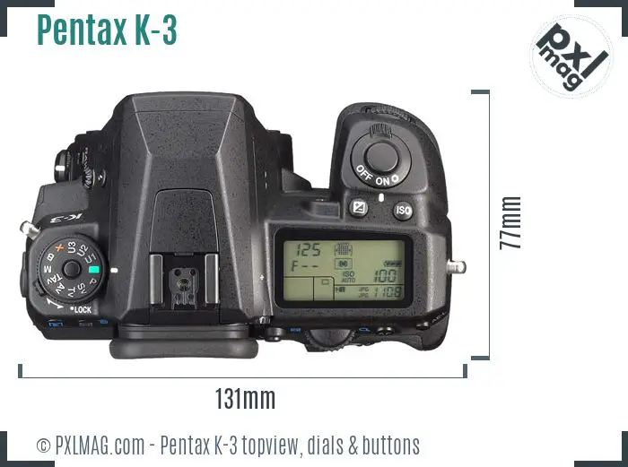 Pentax K-3 topview buttons dials