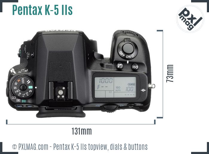 Pentax K-5 IIs topview buttons dials