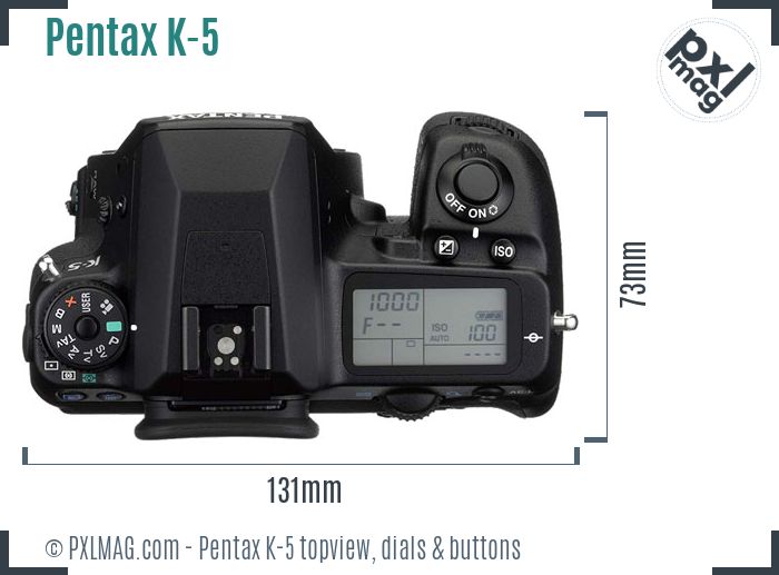 Pentax K-5 topview buttons dials