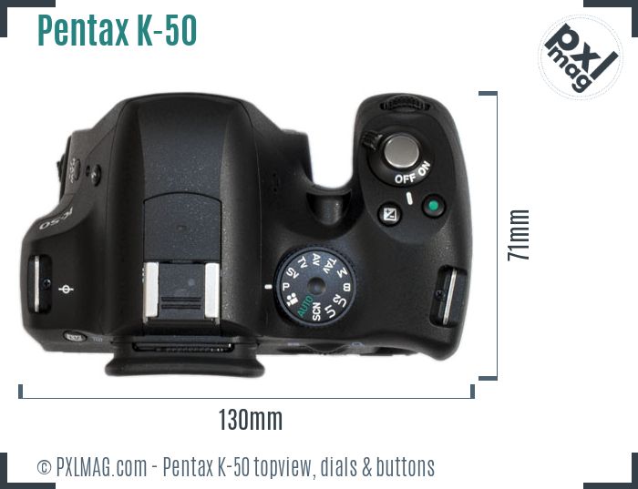 Pentax K-50 topview buttons dials