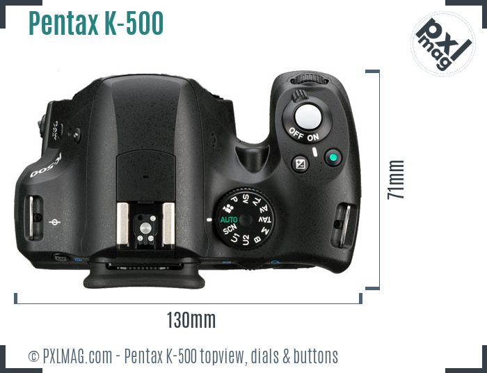 Pentax K-500 topview buttons dials