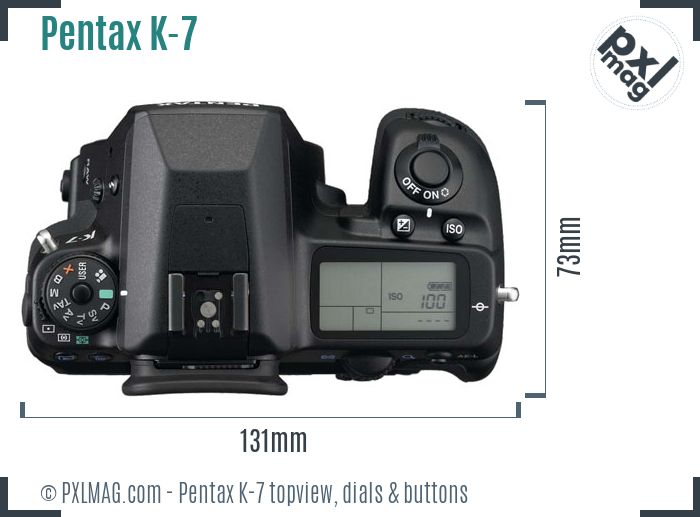 Pentax K-7 topview buttons dials