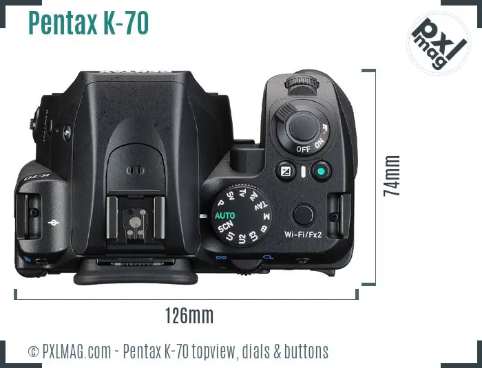 Pentax K-70 topview buttons dials