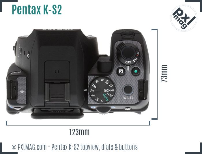 Pentax K-S2 topview buttons dials