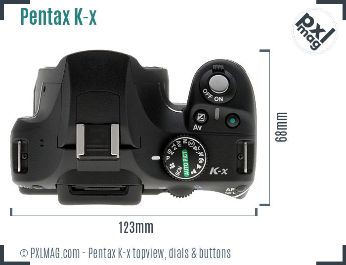 Pentax K-x topview buttons dials