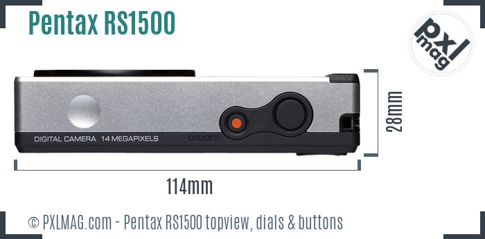 Pentax Optio RS1500 topview buttons dials