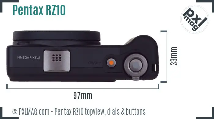 Pentax Optio RZ10 topview buttons dials