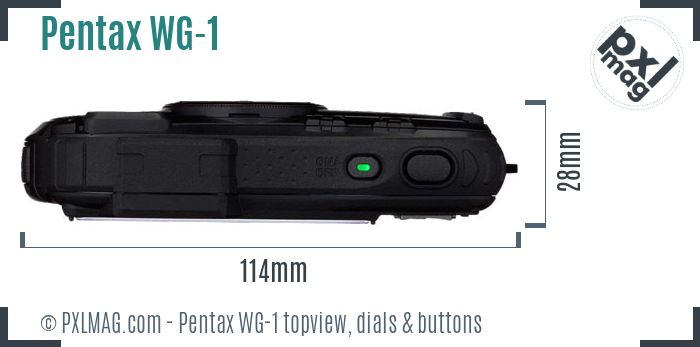 Pentax Optio WG-1 topview buttons dials