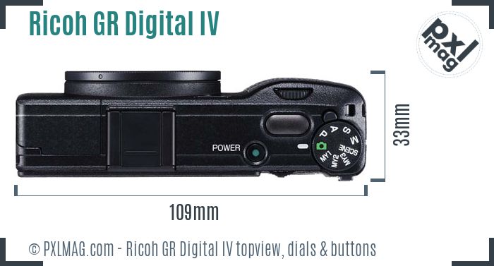 Ricoh GR Digital IV topview buttons dials