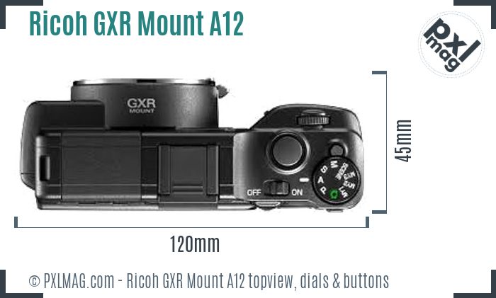 Ricoh GXR Mount A12 topview buttons dials