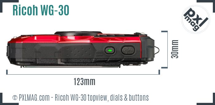 Ricoh WG-30 topview buttons dials