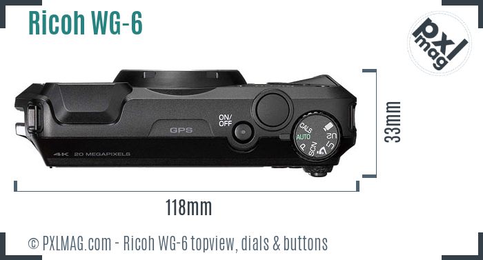 Ricoh WG-6 topview buttons dials