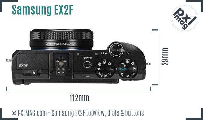 Samsung EX2F topview buttons dials