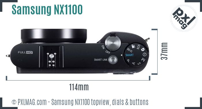 Samsung NX1100 topview buttons dials