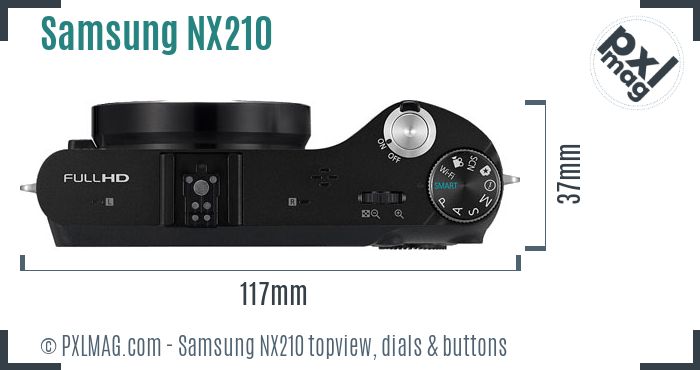 Samsung NX210 topview buttons dials