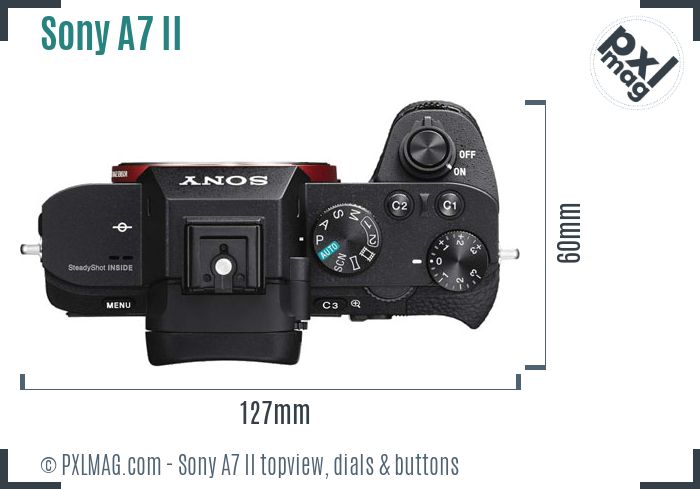 Sony Alpha A7 II topview buttons dials