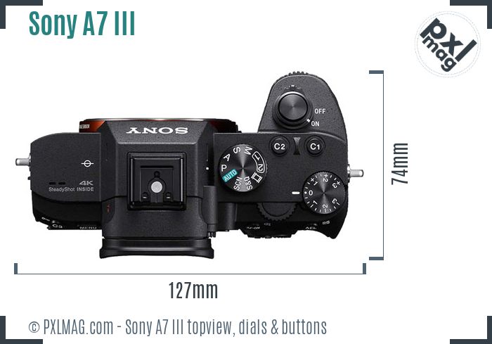 Sony Alpha A7 III topview buttons dials