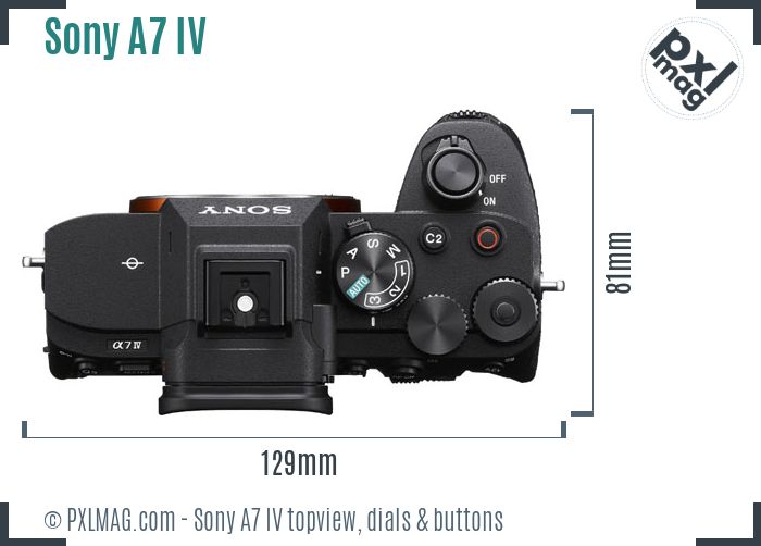 Sony Alpha A7 IV topview buttons dials
