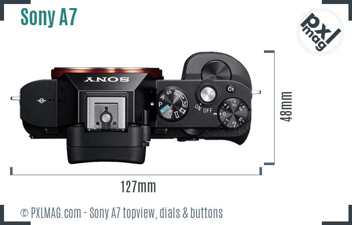 Sony Alpha A7 topview buttons dials