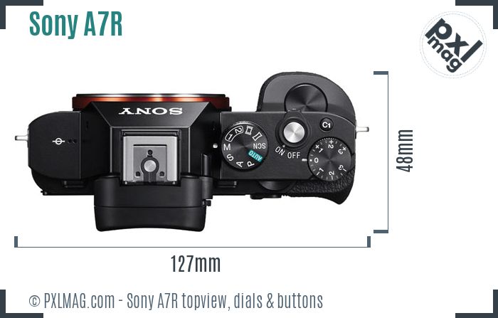 Sony Alpha A7R topview buttons dials